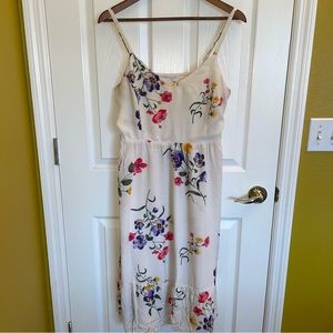 Old Navy White Floral Midi Dress